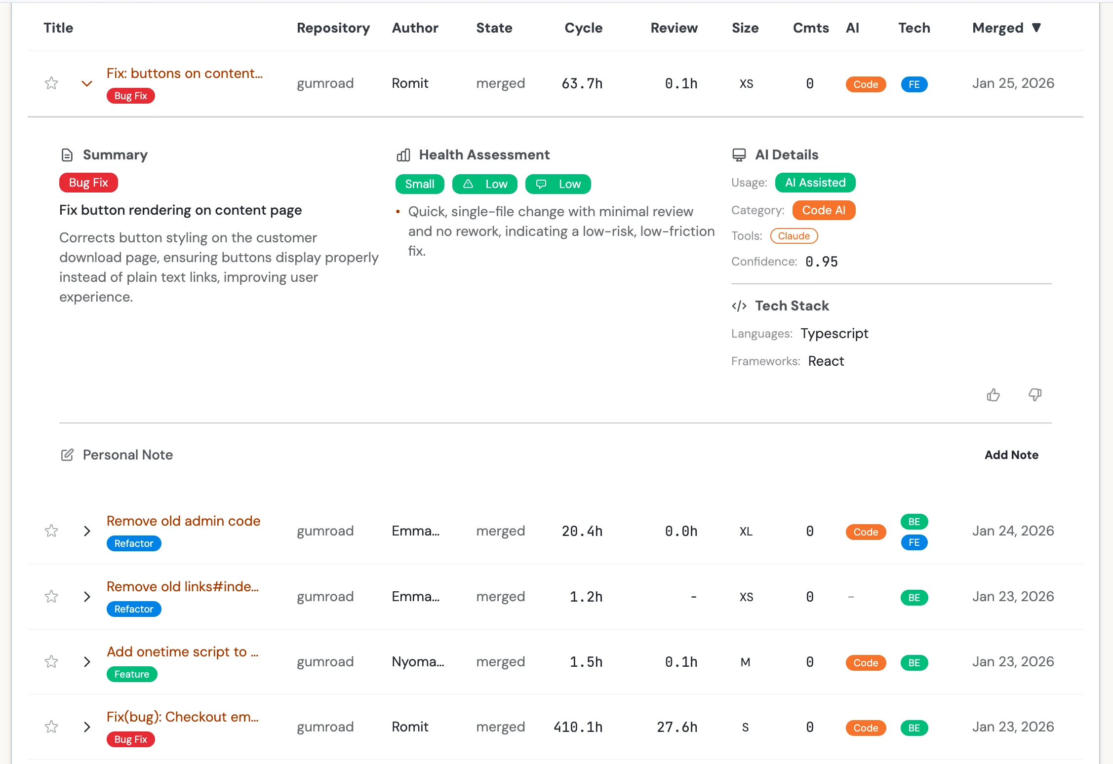 AI detection column